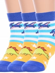 Комплект из 3 пар детских носков Брестские (БЧК), 3-14С3081, рис. 4010, ЯРКО-СИНИЕ