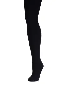 Женские махровые колготки DEA MIA COTTON 600 (БЧК) ЧЕРНЫЕ (15С1466)