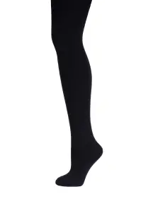 Женские махровые колготки DEA MIA COTTON 600 (БЧК) ЧЕРНЫЕ (15С1466)