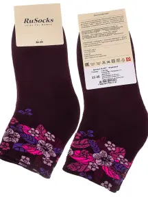 Женские махровые носки RuSocks (Орудьевский трикотаж) БОРДОВЫЕ (Ж-2337)