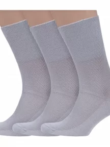 Комплект из 3 пар мужских медицинских носков Dr. Feet (PINGONS) из 100% хлопка, 3-15DF2, СВЕТЛО-СЕРЫЕ