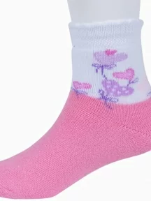 Комплект из 3 пар детских махровых носков Гамма, 3-С663, БЕЛО-РОЗОВЫЕ