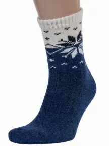 Носки из монгольской шерсти (Монголка), 01155, СИНИЕ