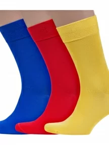 Комплект из 3 пар мужских носков Sergio Di Calze (PINGONS) из мерсеризованного хлопка, 3-17SC6, микс 4