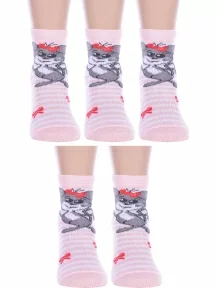 Комплект из 5 пар детских носков Альтаир, 5-С143, ПЕРСИКОВЫЕ