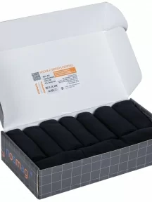 Набор из 10 пар мужских хлопковых носков Flappers Peppers, 10-1МБ19-0, черные в коробке NosMag