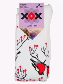 Женские махровые гольфы ХОХ, Z-1703, БЕЛЫЕ