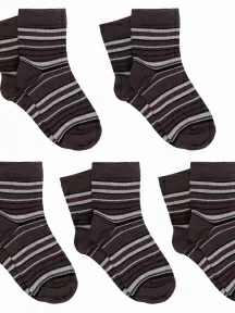 Комплект из 5 пар детских носков LORENZLine, 5-Л31, КОРИЧНЕВО-СЕРЫЕ