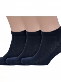 Комплект из 3 пар мужских носков Grinston socks (PINGONS) из микромодала, 3-15D10, СИНИЕ