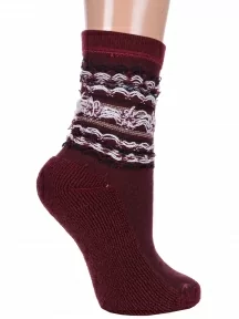 Женские полушерстяные носки с махровым следом LORENZline, В20М, БОРДОВЫЕ