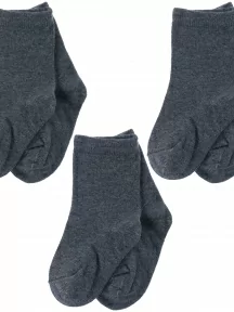 Комплект из 3 пар детских носков Akos, 3-ВК41000-0, ТЕМНО-СЕРЫЕ МЕЛАНЖ