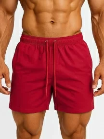 Мужские купальные шорты TUOSITE, TS7274-3, КРАСНЫЕ