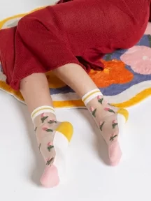 Женские ажурные носки Oemen, 1807, БЕЖЕВЫЕ