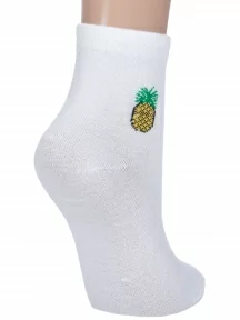 Женские носки Hobby Line, 3111-06, БЕЛЫЕ "Ананас"