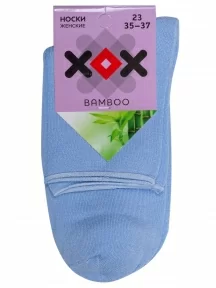 Женские бамбуковые носки без резинки ХОХ, G-1423, ГОЛУБЫЕ
