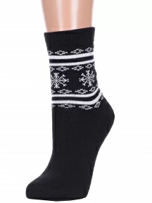 Женские полушерстяные носки LORENZline, В10, ЧЕРНЫЕ