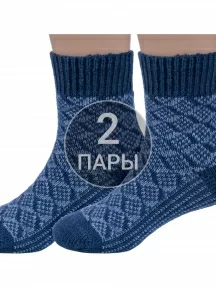Комплект из 2 пар детских полушерстяных носков RuSocks (Орудьевский трикотаж), 2-Д-382, ДЖИНС, рис. 3