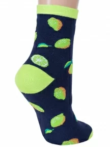 Женские носки "Красная ветка", С-1471, ТЕМНО-СИНИЕ с салатовым