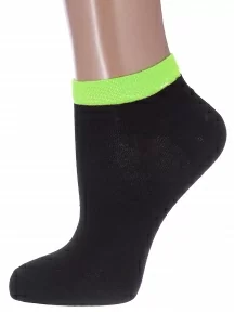 Детские носки LORENZline, П21, ЧЕРНЫЕ с салатовым (д)