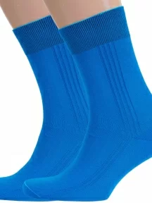 Комплект из 2 пар мужских носков RuSocks (Орудьевский трикотаж) из 100% хлопка рис. 03, ТЕМНО-БИРЮЗОВЫЕ (2-М3-11001)