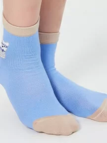 Детские носки LORENZline, Л101, ГОЛУБО-БЕЖЕВЫЕ с собачкой