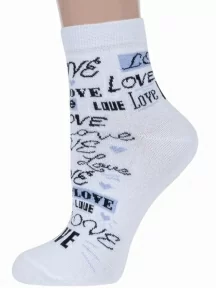 Женские носки "Борисоглебский трикотаж", 6С971, №1 БЕЛЫЕ с голубым