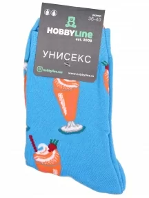 Носки унисекс Hobby Line, нус80152-07-12, ГОЛУБЫЕ