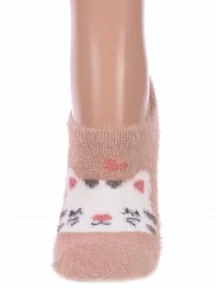 Женские ультракороткие теплые носки "Пуховые" Hobby Line, Нжпуху9501, БЕЖЕВЫЕ