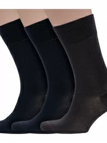 Комплект из 3 пар мужских носков Grinston socks (PINGONS) из мерсеризованного хлопка, 3-15D3, микс 1
