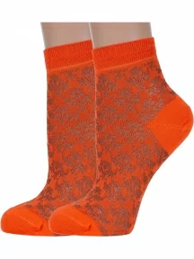 Комплект из 2 пар женских носков ХОХ, 2-GM-1402, ОРАНЖЕВЫЕ