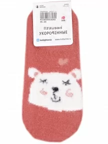 Женские теплые ультракороткие носки "Пуховые" Hobby Line, Нжпуху9501, СВЕТЛО-КОРИЧНЕВЫЕ