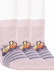 Комплект из 3 пар детских махровых носков Брестские (БЧК), 3-14С3060, рис. 435, ПЕРЛАМУТРОВЫЕ