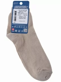 Детские носки из 100% хлопка "НАШЕ" Смоленской чулочной фабрики, С115, рис. 1, БЕЖЕВЫЕ №52-1