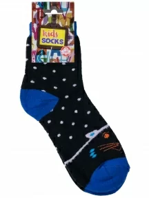 Детские махровые носки Альтаир, С112, ЧЕРНЫЕ с синим