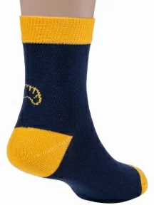 Детские носки "Борисоглебский трикотаж", 8С740, ТЕМНО-СИНИЕ с желтым