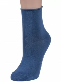 Женские носки без резинки из мерсеризованного хлопка Grinston socks (PINGONS), 15D22, ДЖИНС