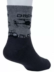 Детские махровые носки "Гамма", С509, рис. 1, ТЕМНО-СЕРЫЕ