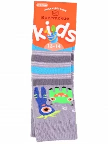 Детские махровые носки Брестские (БЧК), 14С3060, рис. 4025, СЕРО-СИРЕНЕВЫЕ