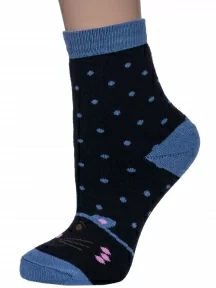 Комплект из 3 пар детских махровых носков Альтаир, 3-С112, ЧЕРНЫЕ с джинсовым