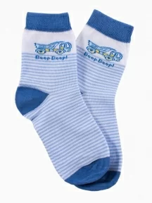 Детские носки RuSocks (Орудьевский трикотаж), Д-86, рис. 04, БЕЛО-ГОЛУБЫЕ