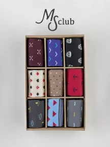 Набор из 9 пар мужских носков MSCLUB №М09, ВИ9-НМ09, "Бука сосед"