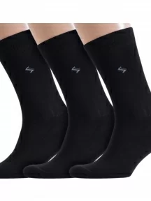 Комплект из 3 пар мужских носков с махровым следом ХОХ, 3-XZ-3R6, ЧЕРНЫЕ