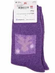 Женские теплые махровые носки Hobby Line, Нжамв6008-9, ФИОЛЕТОВЫЕ