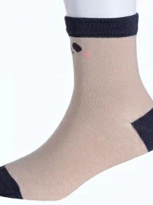 Детские носки LORENZline, Л102, БЕЖЕВО-СИНИЕ с мордочкой