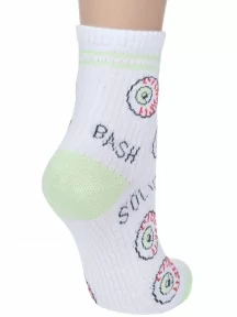 Детские носки VASILINA, 2С2349, БЕЛО-САЛАТОВЫЕ