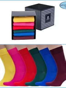 Набор мужских носков из мерсеризованного хлопка, 6 пар (ТМ Sergio di Calze), PG-17SC6-6, яркий микс