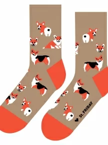 Носки unisex St. Friday Socks, 692-1, "Человек - человеку волк, а корги - корги корги!"