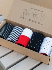 Набор из 5 пар мужских носков "Нева-Сокс", НС-5-НМ220, микс "Снегири прилетели"