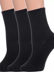 Комплект из 3 пар женских носков с ослабленной резинкой Альтаир, 3-М198, ЧЕРНЫЕ