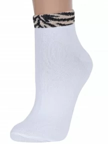Женские носки Альтаир, А210, БЕЛЫЕ, рис. Зебра